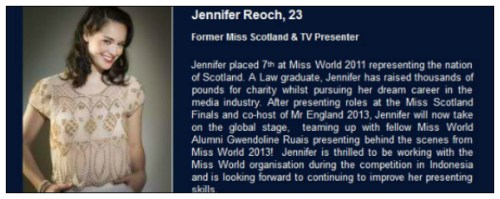 Jennifer Reoch, former Miss Scotland